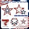 4th of July Decorations Stars Set of 4 For Tabletop, Red White Blue